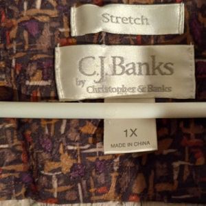 CJ Banks EUC Multi-color ‘Fall Festival’ Vest, Size 1X